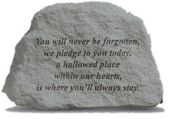 You Will Never Be Forgotten... Memorial Garden Stone - XoticBrands Home Decor