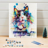 Cat Colorful Paint by Numbers for Adults Kids DIY Canvas Painting Kits - Wall Art Decor - XoticBrands Home Decor