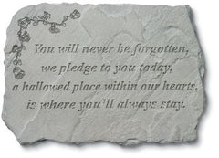 You Will Never Be Forgotten... W/Roses Memorial Pet Stone - XoticBrands Home Decor