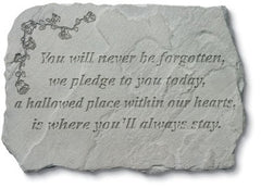 You Will Never Be Forgotten... W/Roses Memorial Garden Stone - XoticBrands Home Decor