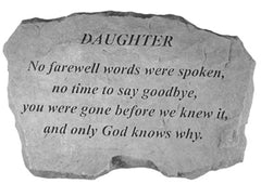 Daughter-No Farewell Words... Memorial Garden Stone - XoticBrands Home Decor