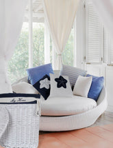 Anne Home - White Pillow, Blue Star, Home furniture and decor, Old Modern Handicrafts, XoticBrands Home Decor