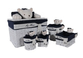Anne Home - Set of 5 Rectangular Willow Baskets Bear Design, , Old Modern Handicrafts, XoticBrands Home Decor