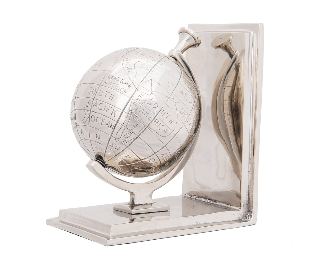 Alum Globe Bookend Set Of Two, Home furniture and decor, Old Modern Handicrafts, XoticBrands Home Decor