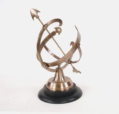 Brass Armillary On Wooden Base, , Old Modern Handicrafts, XoticBrands Home Decor