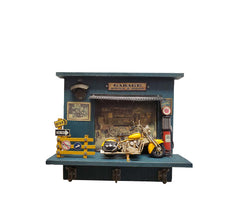 Vintage Harley Motorcycle Shadow Box on Wood Frame, Home furniture and décor, OLD MODERN HANDICRAFTS, XoticBrands Home Decor