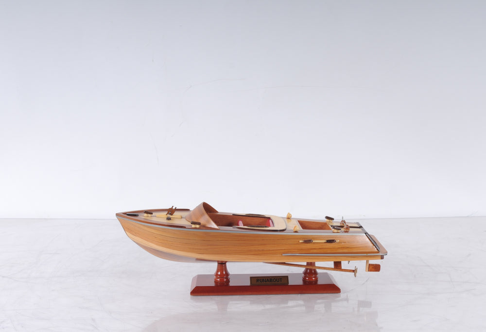Runabout Small Canoe Boat Wooden Model Display, Home furniture and decor, Old Modern Handicrafts, XoticBrands Home Decor