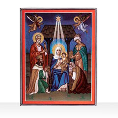 Monastery Nativity Stained Art Glass Window Hanging - XoticBrands Home Decor