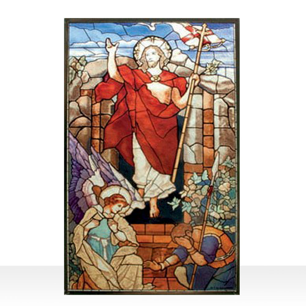 Resurrection Victorious Stained Art Glass Window Hanging - XoticBrands Home Decor