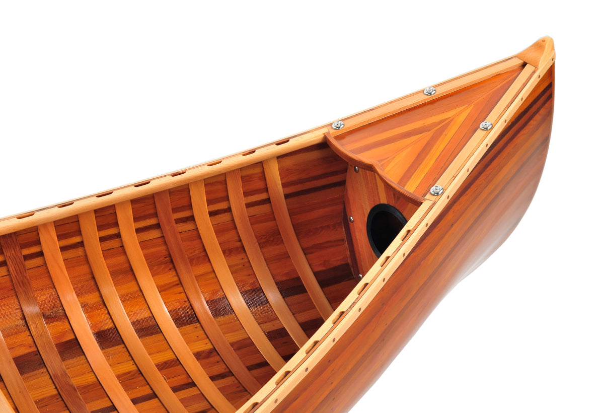 Wooden Canoe With Ribs Matte Finish- 6'L XoticBrands Home Decor