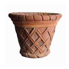 16 Basket Weave 12.5 H (R) - Planters Med. Planters 15-29"H - XoticBrands Home Decor