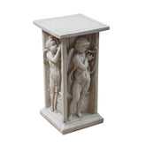 Della Robia Cherub Ped. 24 - Architectural Med. Pedestal 19-29"H - XoticBrands Home Decor