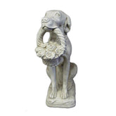 Dog With Flower Basket 24 Garden Animal Statue - XoticBrands Home Decor