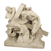 Jesus Falls The 1St Time Station 3 Large Religious Sculpture - XoticBrands Home Decor