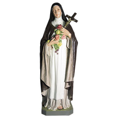 Saint Therese With Roses 60" H Large Religious Sculpture - XoticBrands Home Decor