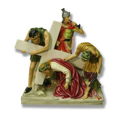 Jesus Falls The 1St Time Station # 3 Religious Sculpture - XoticBrands Home Decor