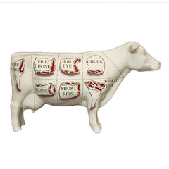 Butcher'S Cow Chart Garden Animal Statue - XoticBrands Home Decor