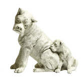 Boxer Dog And Pup Garden Animal Statue - XoticBrands Home Decor