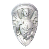 Angel With Fleur-De-Lis Shield Garden Angel Statue - XoticBrands Home Decor