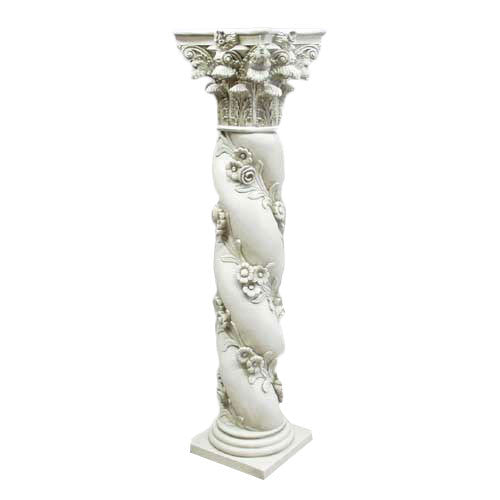 39"H Twisted Rose Pedestal - Architectural Columns - XoticBrands Home Decor