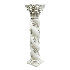 39"H Twisted Rose Pedestal - Architectural Columns - XoticBrands Home Decor