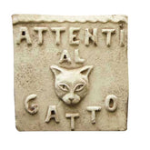 Beware Of Cat Plaque Garden Animal Statue - XoticBrands Home Decor