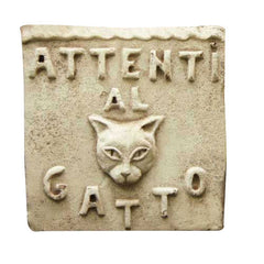 Beware Of Cat Plaque Garden Animal Statue - XoticBrands Home Decor