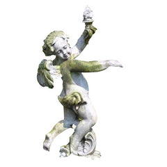 Rococo Angel Torch - Right Garden Angel Statue - XoticBrands Home Decor
