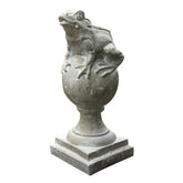 Frog On Finial Garden Animal Statue - XoticBrands Home Decor