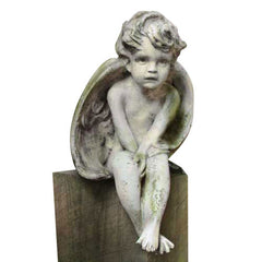 Meditation Cherub Small 12 Garden Angel Statue - XoticBrands Home Decor