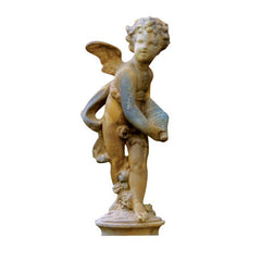 Cupid With Shell 24 Garden Angel Statue - XoticBrands Home Decor