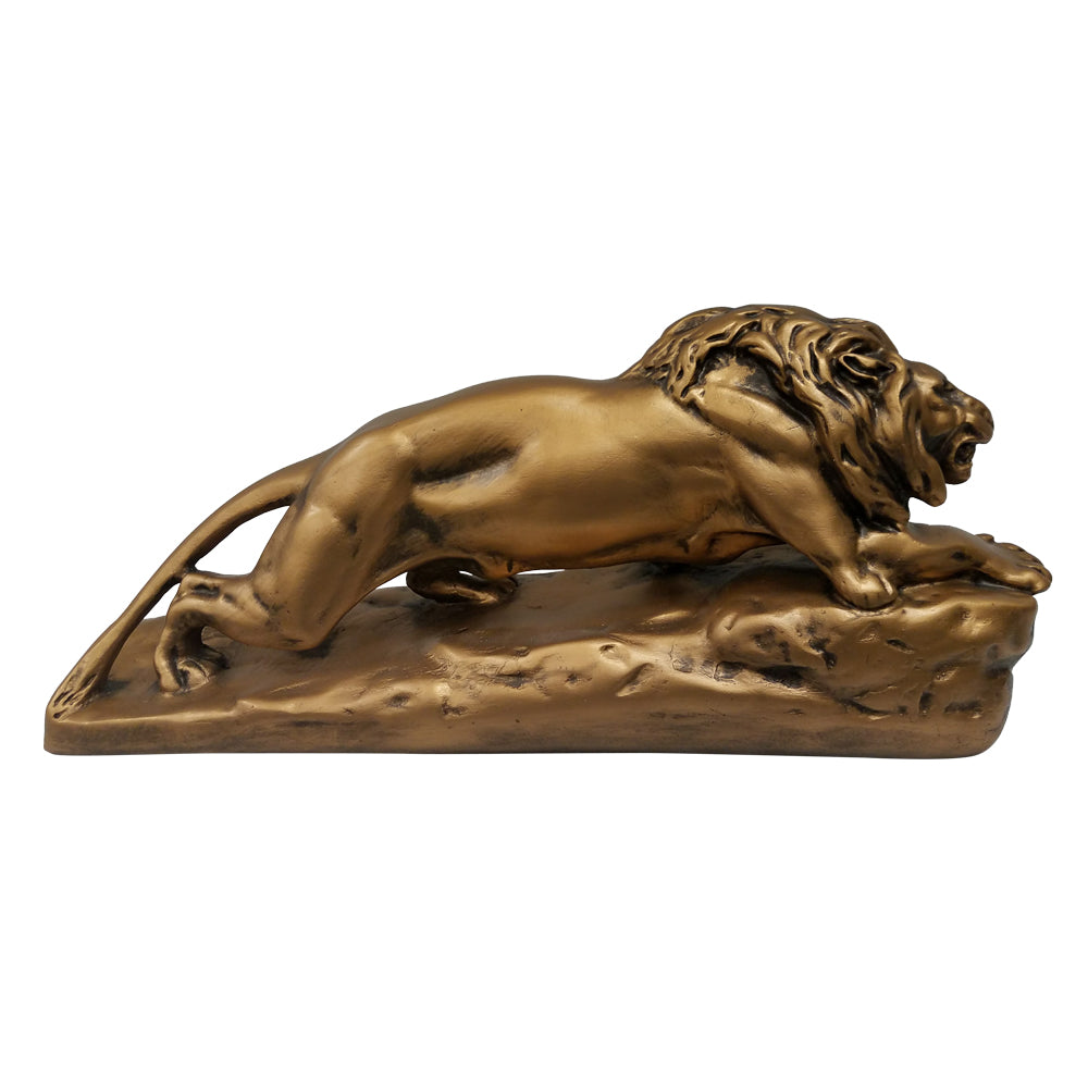 The General, Fearless Lion Sculpture Statue - Bronze Finish - XoticBrands Home Decor
