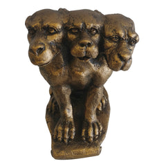 Qaggax, The 3 Headed Gargoyle Sculpture Statue - Bronze Finish - XoticBrands Home Decor