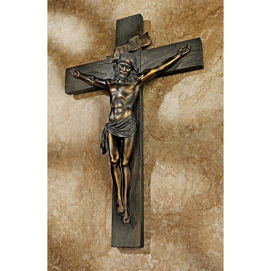 20" Inri Jesus Christ Christian Catholic Wall Sculpture Statue - XoticBrands Home Decor