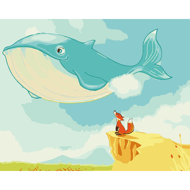 The Whale and Fox - DIY Paint By Numbers - XoticBrands Home Decor