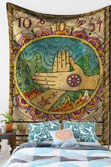 Religious Astrology Mystical Gold Tarot Tapestry Wall Tapestry Hanging - XoticBrands Home Decor