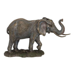 Elephant With Raised Trunk(Bronze) - Animal Statue - XoticBrands Home Decor