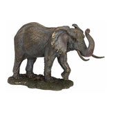 Elephant With Raised Trunk(Bronze) - Animal Statue - XoticBrands Home Decor