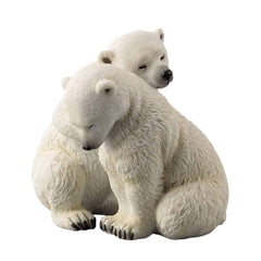 Polar Bear Cubs - Animal Statue - XoticBrands Home Decor