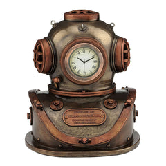 Diving Helmet Clock (Mbz + Copper) - Steampunk, Clock, XoticBrands, XoticBrands Home Decor