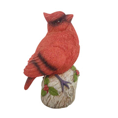 Red Cardinal Burly Bird on Branch Statue Sculpture Figurine - XoticBrands Home Decor