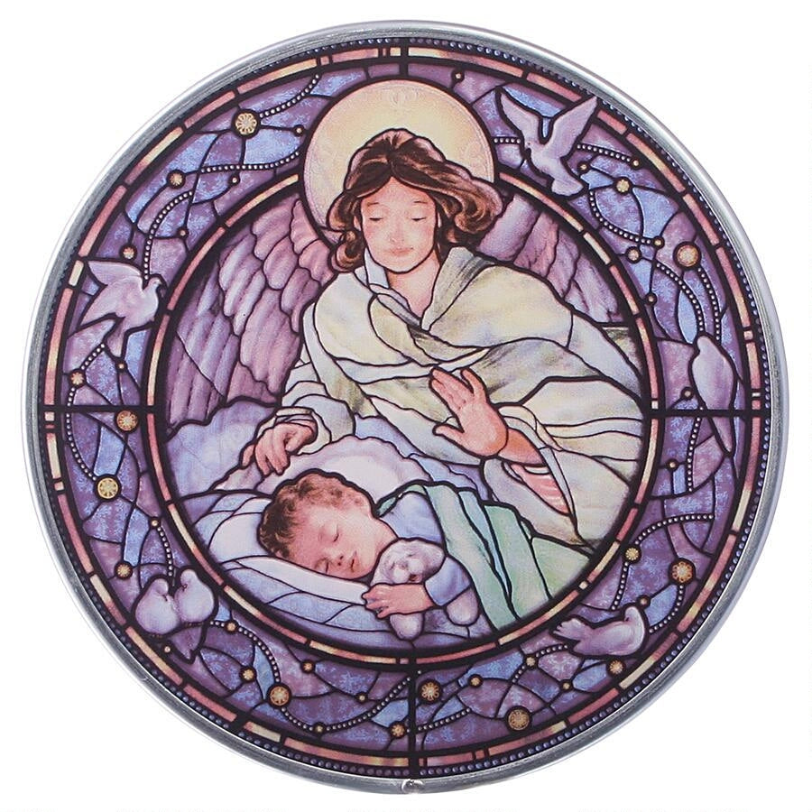 Little Boy Guardian Angel Art Glass, Christian Art, Design Toscano, XoticBrands Home Decor