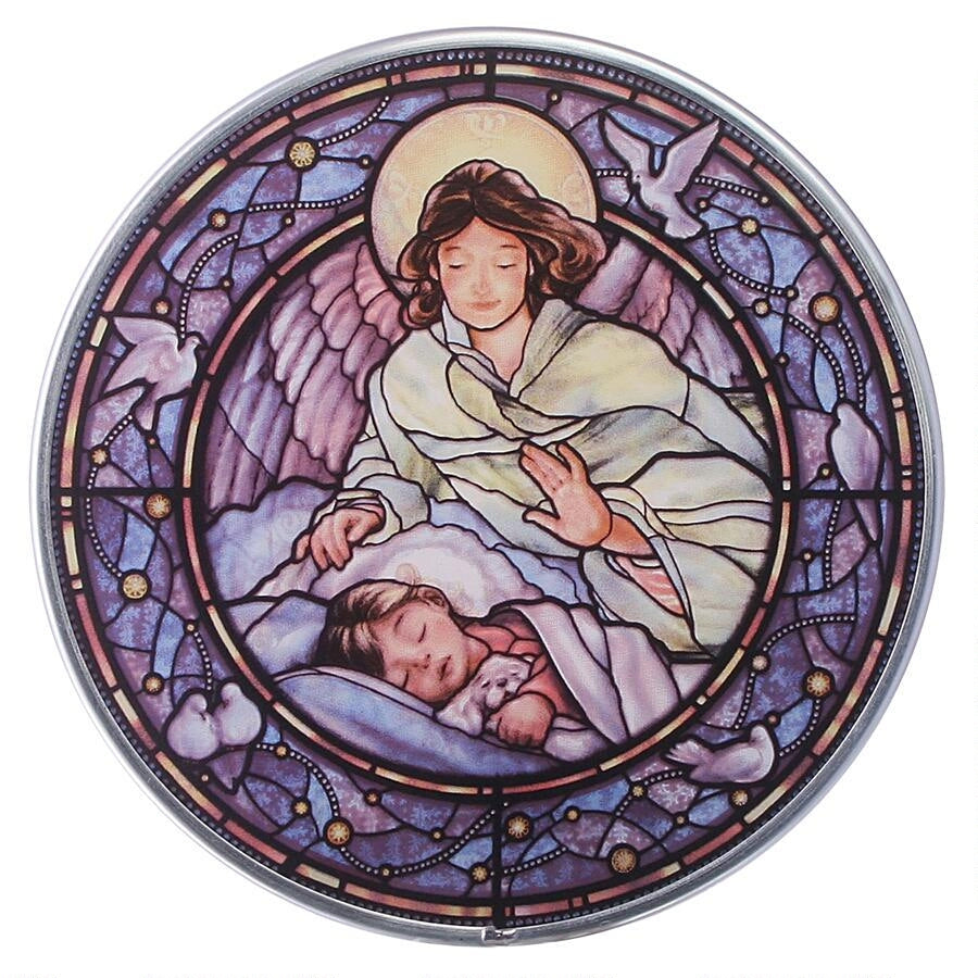 Little Girl Guardian Angel Art Glass, Christian Art, Design Toscano, XoticBrands Home Decor