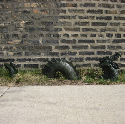 Moat Dragon-Roaring 3 Peices Gargoyle Sculpture - XoticBrands Home Decor