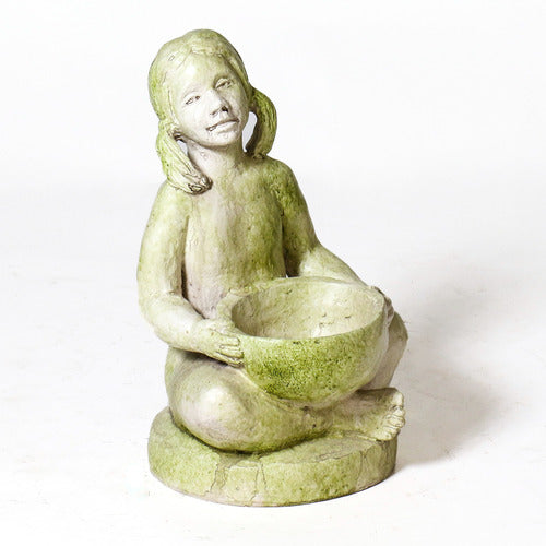 Girl with Bowl Animal Garden Sculpture, Home Decor, XoticBrands, XoticBrands Home Decor