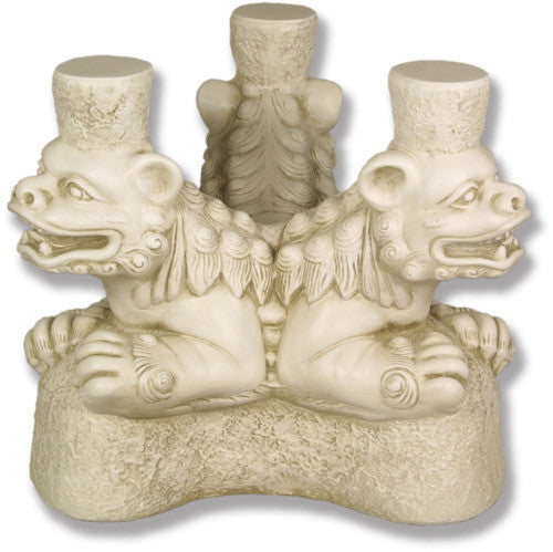 Three Foo Dog Table Base Garden Animal Statue - XoticBrands Home Decor
