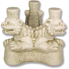 Three Foo Dog Table Base Garden Animal Statue - XoticBrands Home Decor