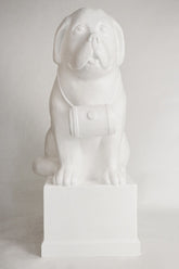 ST. BERNARD WITH BARREL 41"H Animal Sculpture, Home Decor, XoticBrands, XoticBrands Home Decor
