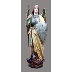 Saint Michael (Shield) 55 Religious Sculpture - XoticBrands Home Decor