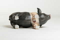 Real Piggy Bank Animal Sculpture - XoticBrands Home Decor